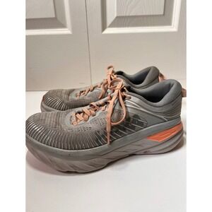 HOKA One One Women's Bondi 7 Gray Running Shoes Sneakers Size 8